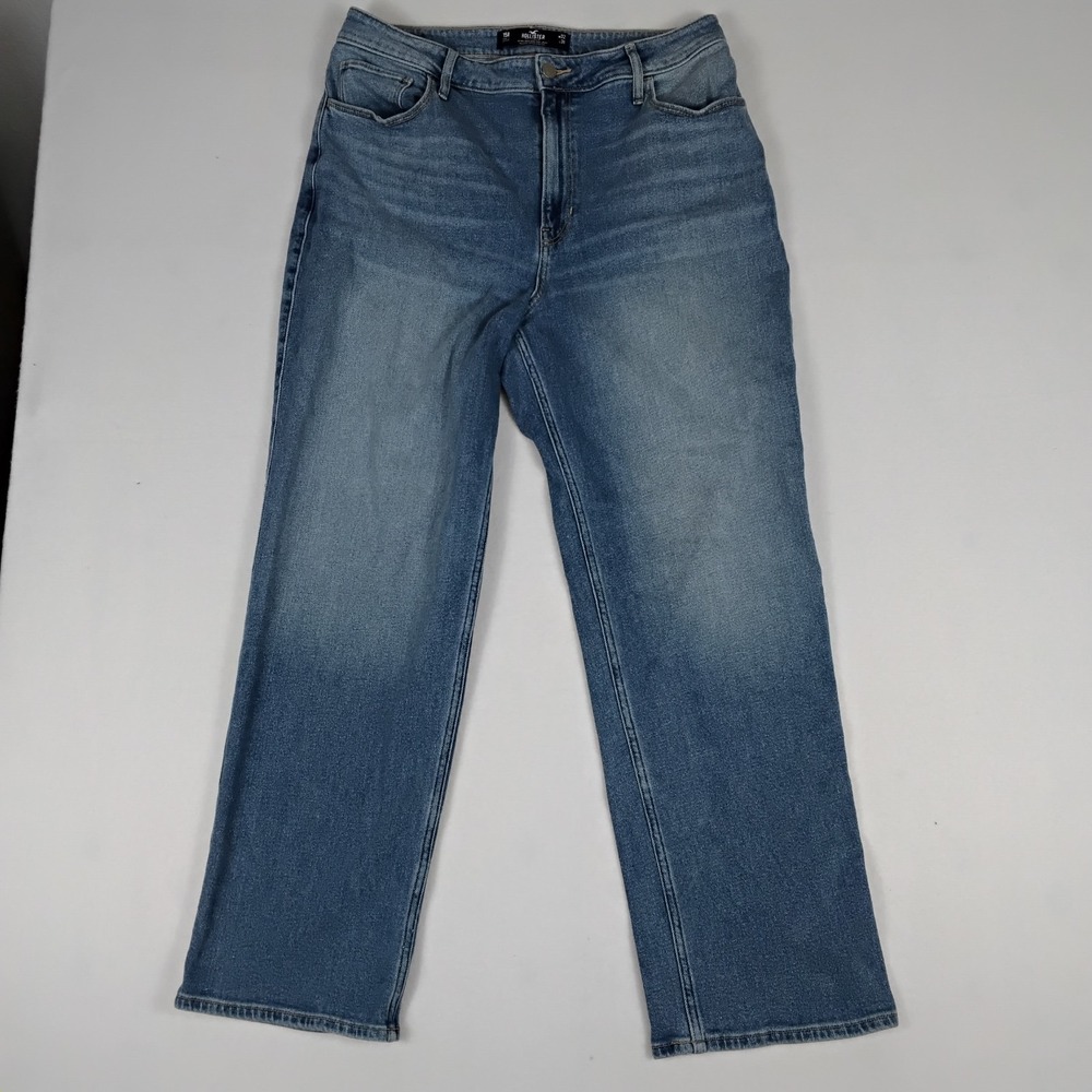 Hollister Ultra High-Rise Dad Jean Light Wash Blue Womens Size 15R 32x31 Stretch